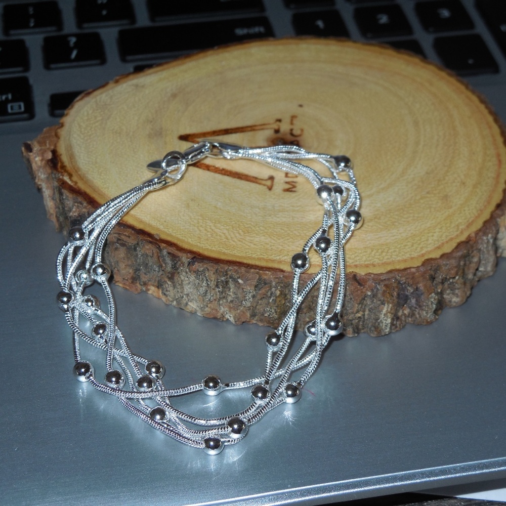 Jewelry 925 Sterling Silver Five Line Light Bead